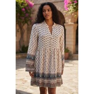 Chelsa & Violet Women’s Boho Tunic Dress Multicolor Size XS All Over Print Y2K